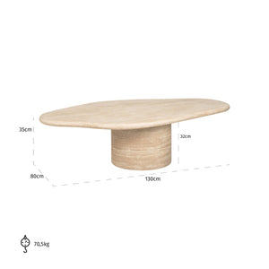 Coffee table Fictus beige 130 - Canwell Interiors Limited - Richmond