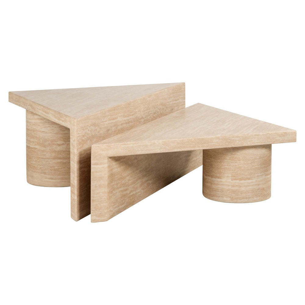 Coffee Table Fictus Set of 2 Faux Travertine (beige) - Canwell Interiors Limited - Richmond
