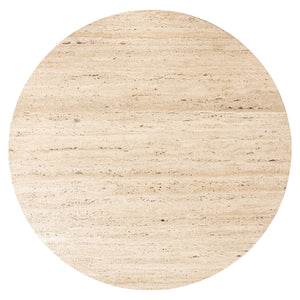 Ex-Display Hampton Coffee Table - Dark Brown, Travertine Top 90Ø - Richmond Interiors - Xshowhome