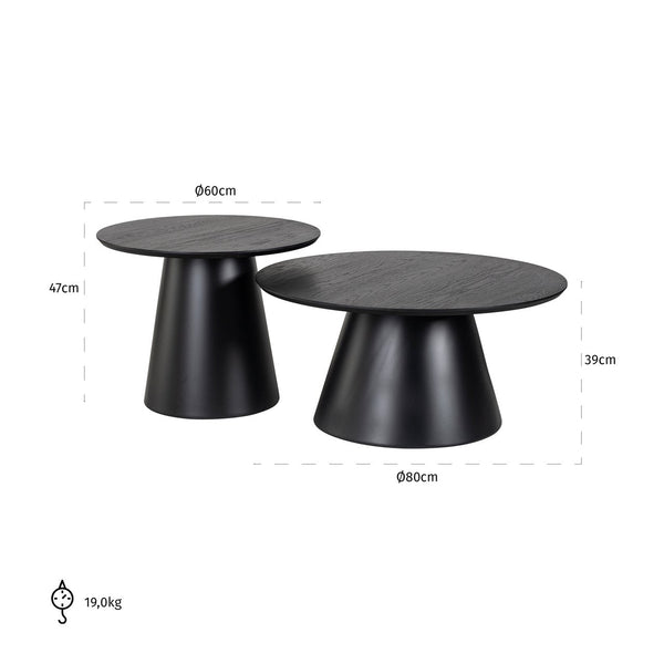 Coffee Table Jazz Set of 2 (black) - Canwell Interiors Limited - Richmond