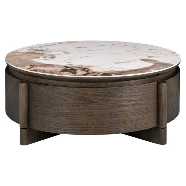 Coffee Table Langford Brown 90Ø 1-drawer - XShowhome Limited - Richmond