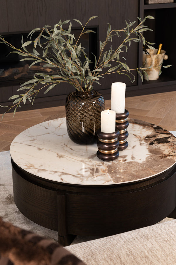 Coffee Table Langford Brown 90Ø 1-drawer - XShowhome Limited - Richmond