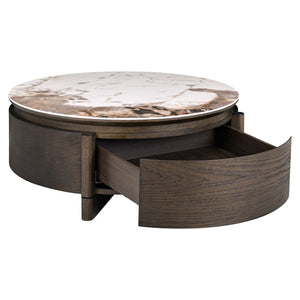 Coffee Table Langford Brown 90Ø 1-drawer - XShowhome Limited - Richmond