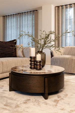 Coffee Table Langford Brown 90Ø 1-drawer - XShowhome Limited - Richmond