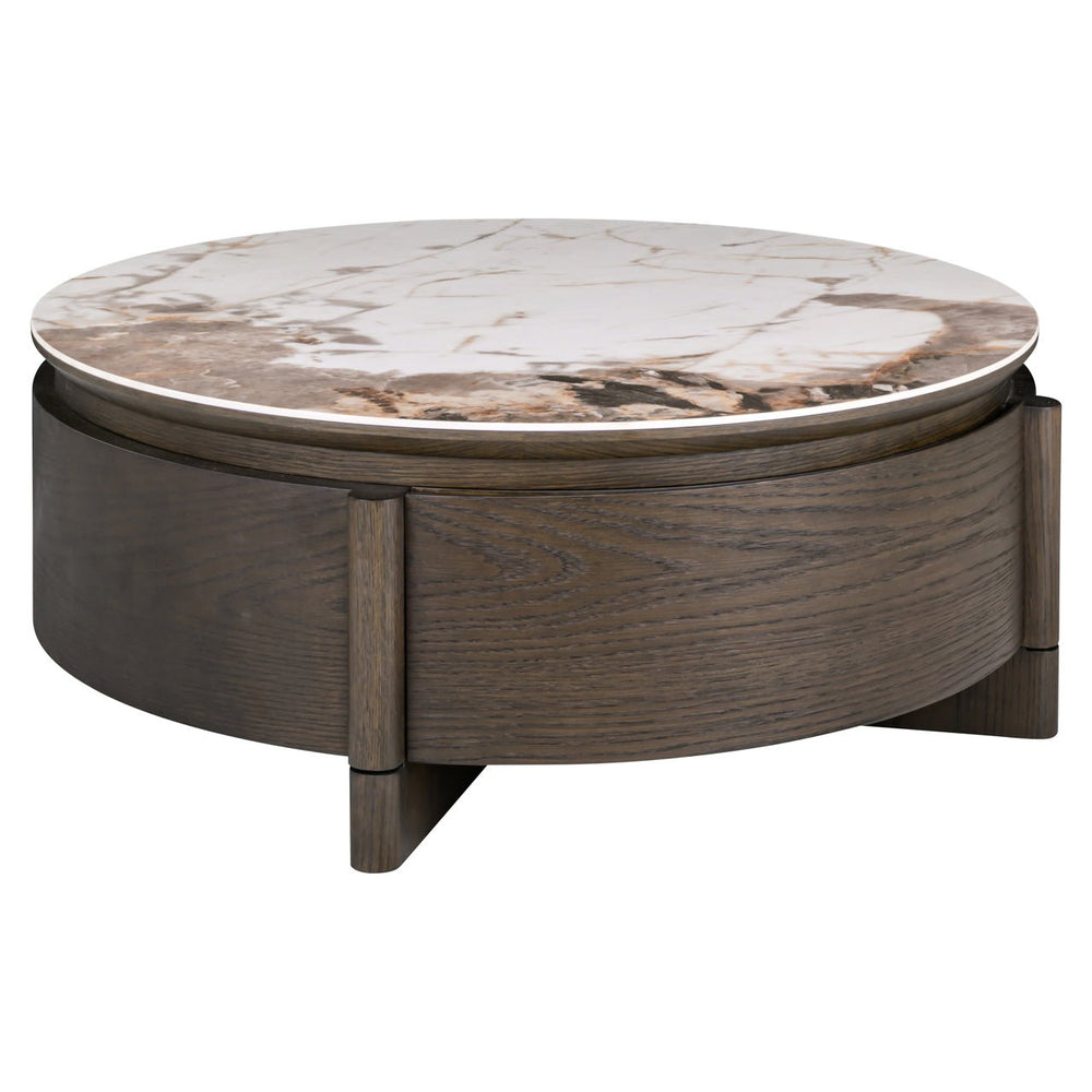 Coffee Table Langford Brown 90Ø 1-drawer - XShowhome Limited - Richmond
