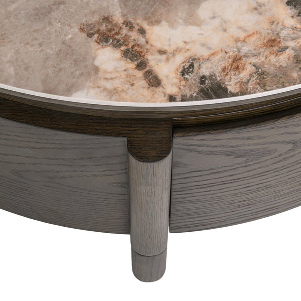 Coffee Table Langford Brown 90Ø 1-drawer - XShowhome Limited - Richmond