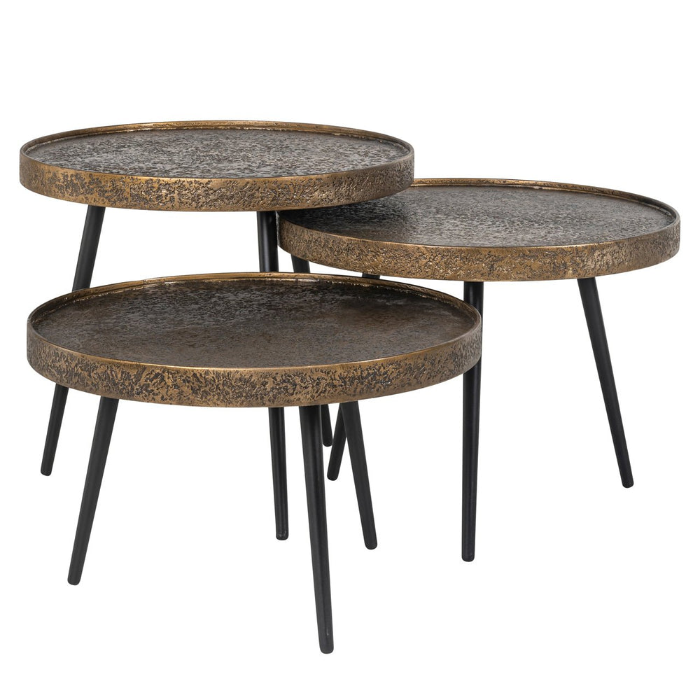 Coffee table Luton black/gold (Set of 3) - Canwell Interiors Limited - Richmond