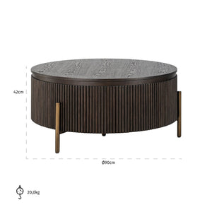 Coffee table Luxor brown 95Ø - Canwell Interiors Limited - Richmond