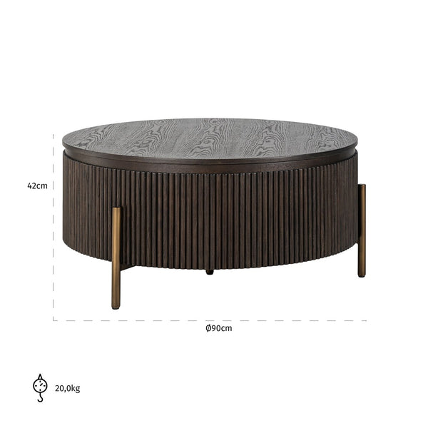 Coffee table Luxor brown 95Ø - Canwell Interiors Limited - Richmond