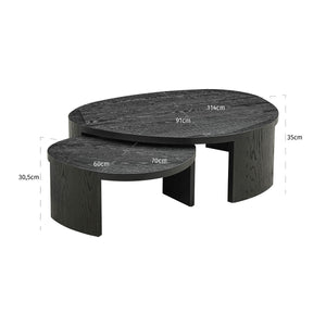 Coffee table Navarino dark coffee (Set of 2) - Canwell Interiors Limited - Richmond