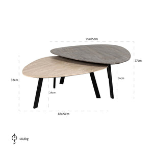 Coffee table Spencer beige (Set of 2) - Canwell Interiors Limited - Richmond