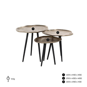Coffee table Volenta champagne gold (Set of 3) - Canwell Interiors Limited - Richmond