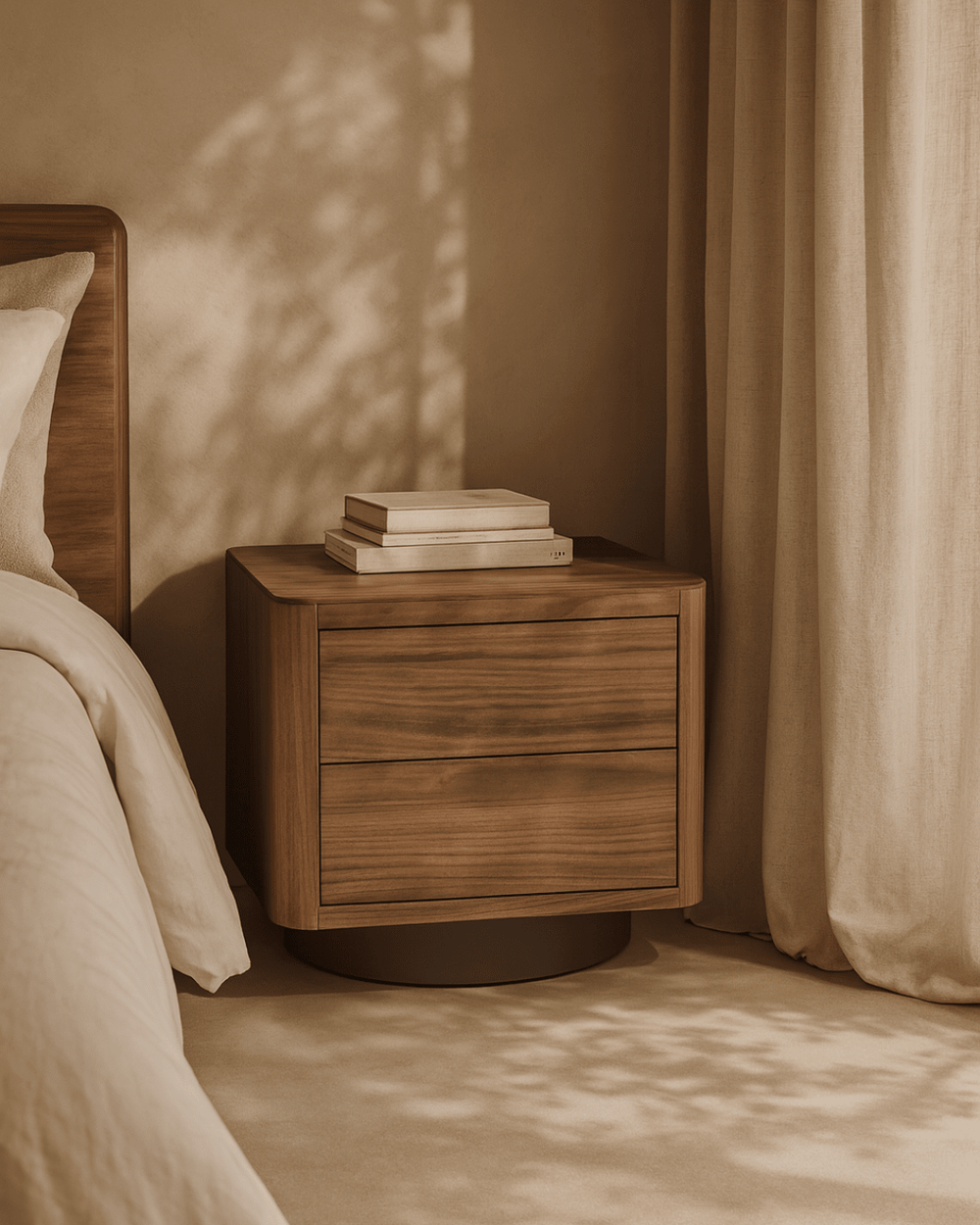 Coin Bedside Table - Light Walnut - XShowhome Limited - Tommy Franks