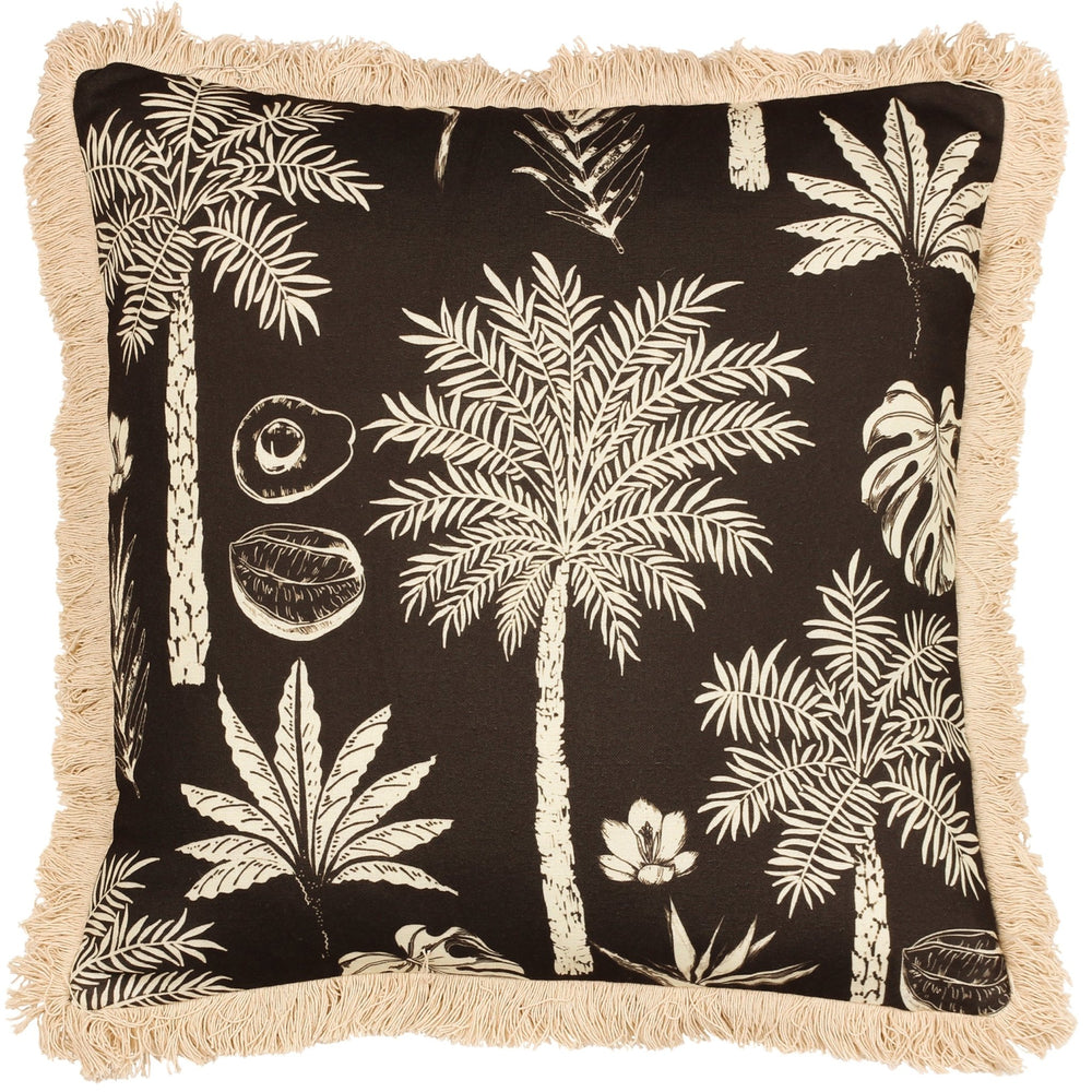 Colonial Palm 45x45 Feather Filled Cushion Espresso - Canwell Interiors Limited - Riva