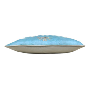 Colony Palm 43x43 Feather Filled Cushion Blue - Canwell Interiors Limited - Riva