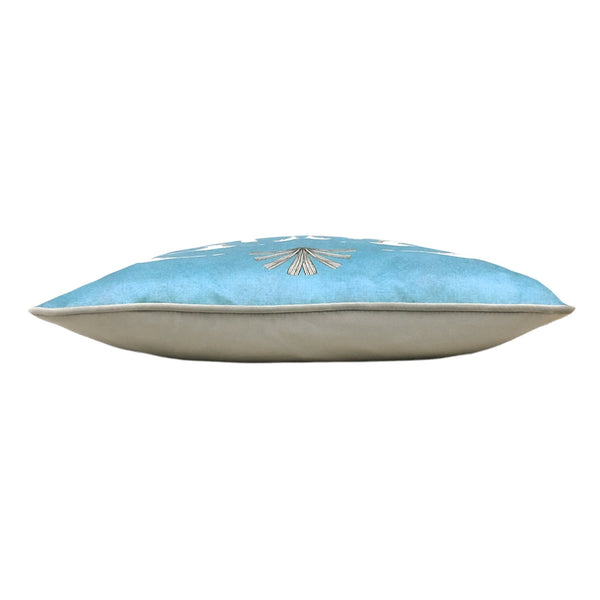 Colony Palm 43x43 Feather Filled Cushion Blue - Canwell Interiors Limited - Riva