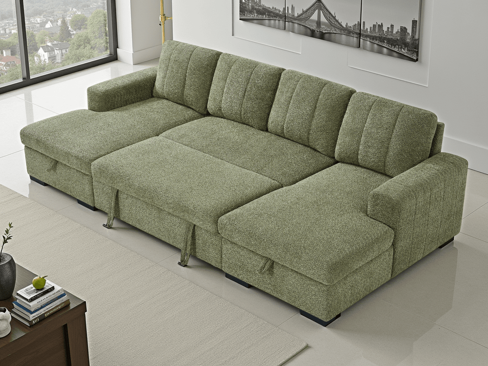 Como Sofabed Green U Shape Corner - XShowhome Limited - Xshowhome
