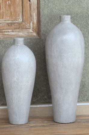 Concrete Effect Terracotta Vase Grey - Canwell Interiors Limited - Wilde Java