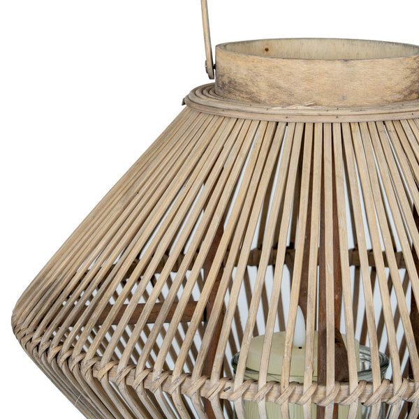 Cone Wicker Lantern with Glass Holder - Canwell Interiors Limited - Hills