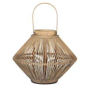 Cone Wicker Lantern with Glass Holder - Canwell Interiors Limited - Hills