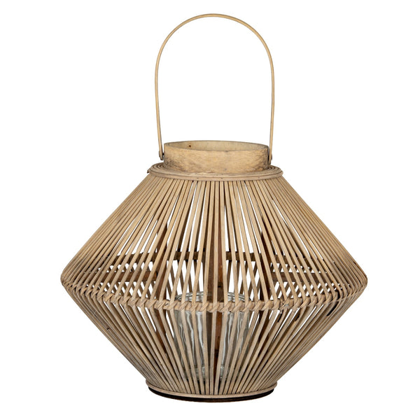 Cone Wicker Lantern with Glass Holder - Canwell Interiors Limited - Hills