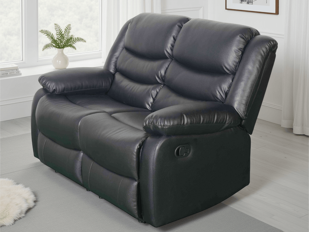 Conrad Manual Recliner Sofa Black 2 Seater - XShowhome Limited - Xshowhome