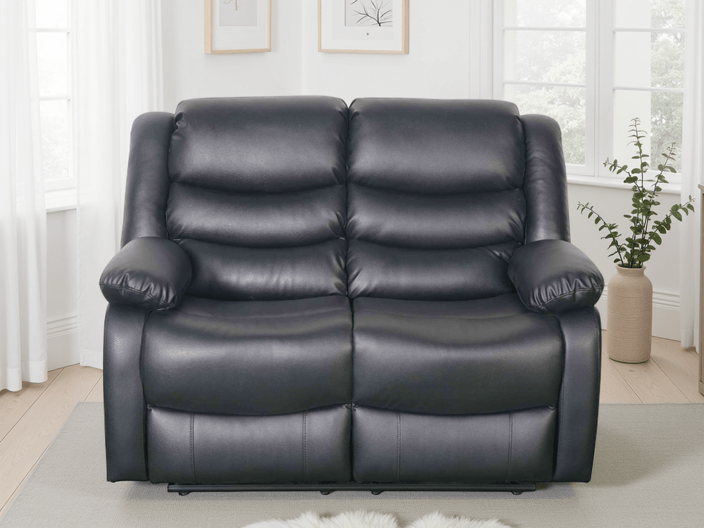 Conrad Manual Recliner Sofa Black 2 Seater - XShowhome Limited - Xshowhome