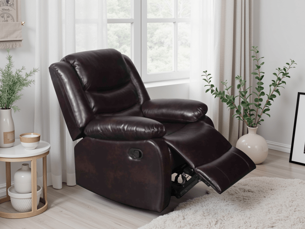 Conrad Manual Recliner Sofa Brown Armchair - XShowhome Limited - Xshowhome