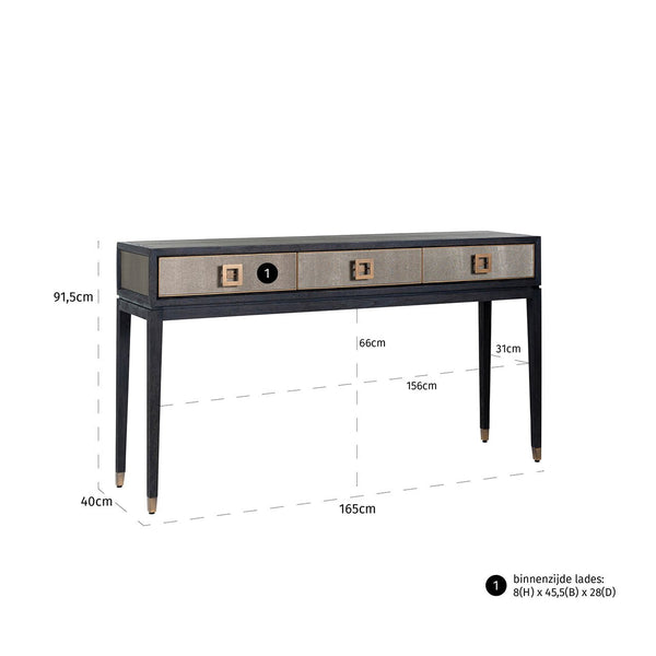 Console Bloomville brass shagreen - Canwell Interiors Limited - Richmond