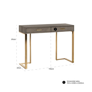 Console Marie - Lou 2 - Drawer (gold) - Canwell Interiors Limited - Richmond