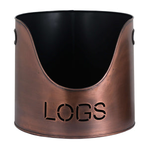 Copper Finish Logs and Kindling Buckets & Matchstick Holder - Canwell Interiors Limited - Hills