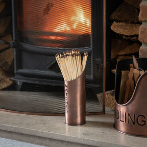 Copper Finish Logs and Kindling Buckets & Matchstick Holder - Canwell Interiors Limited - Hills