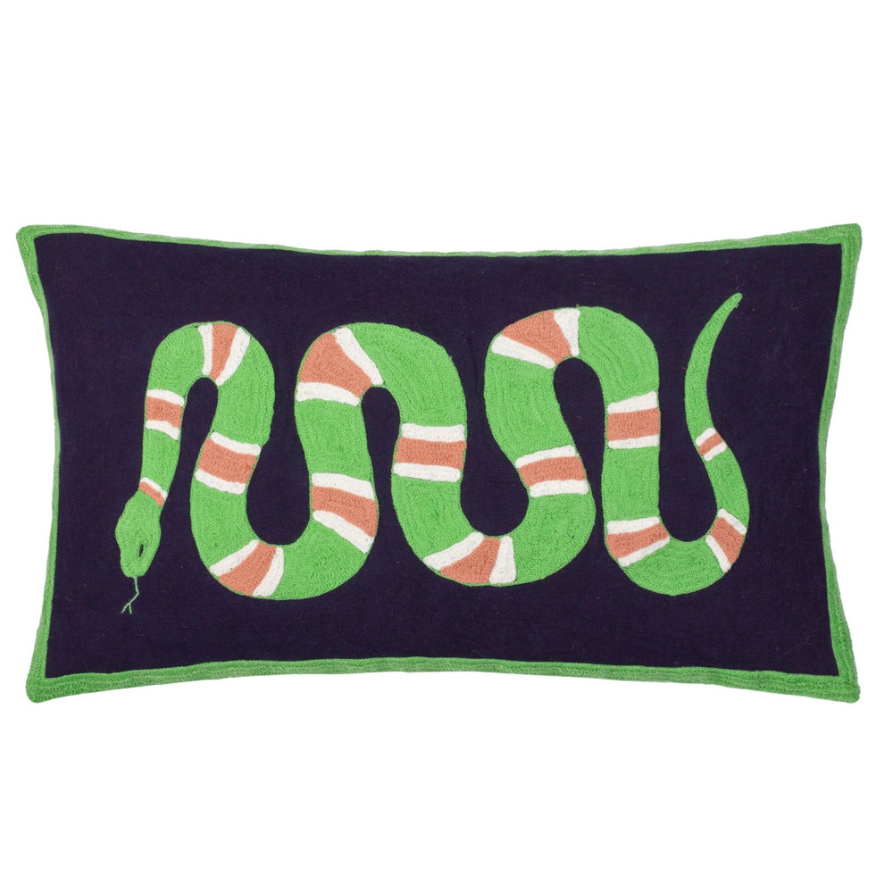 Coral Snake 30x50 Feather Filled Cushion Lime - Canwell Interiors Limited - Riva
