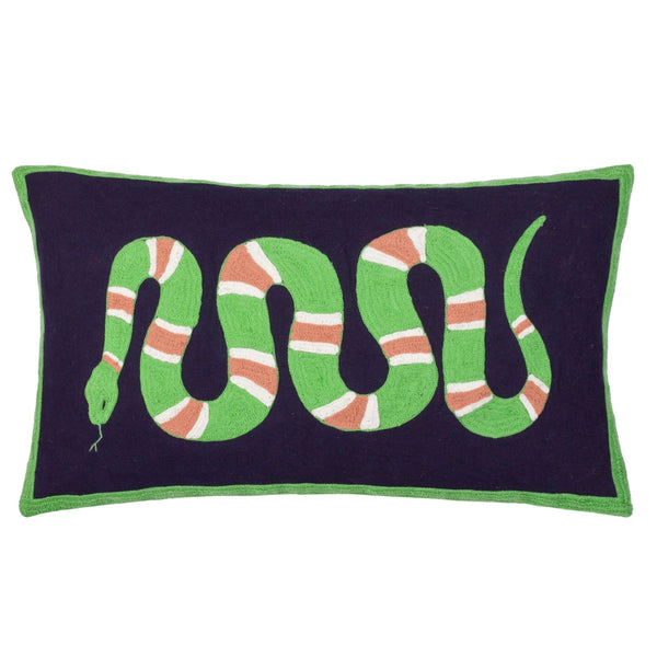 Coral Snake 30x50 Feather Filled Cushion Lime - Canwell Interiors Limited - Riva