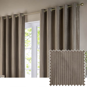 Corinthian 117x182 Eyelet Curtains Mink - Canwell Interiors Limited - Riva