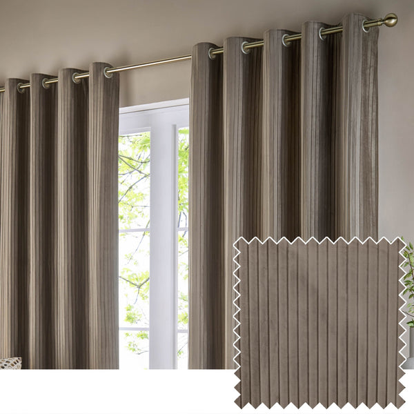 Corinthian 117x182 Eyelet Curtains Mink - Canwell Interiors Limited - Riva