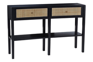 Corso Black Console Table with Rattan Drawers - Canwell Interiors Limited - Xshowhome