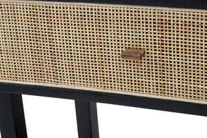 Corso Black Console Table with Rattan Drawers - Canwell Interiors Limited - Xshowhome