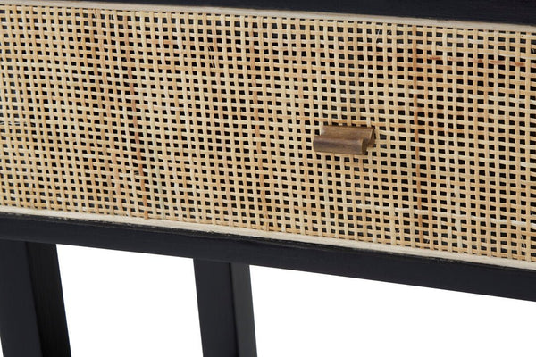 Corso Black Console Table with Rattan Drawers - Canwell Interiors Limited - Xshowhome
