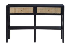 Corso Black Console Table with Rattan Drawers - Canwell Interiors Limited - Xshowhome