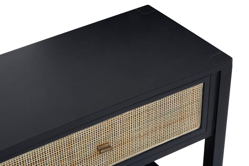 Corso Black Console Table with Rattan Drawers - Canwell Interiors Limited - Xshowhome