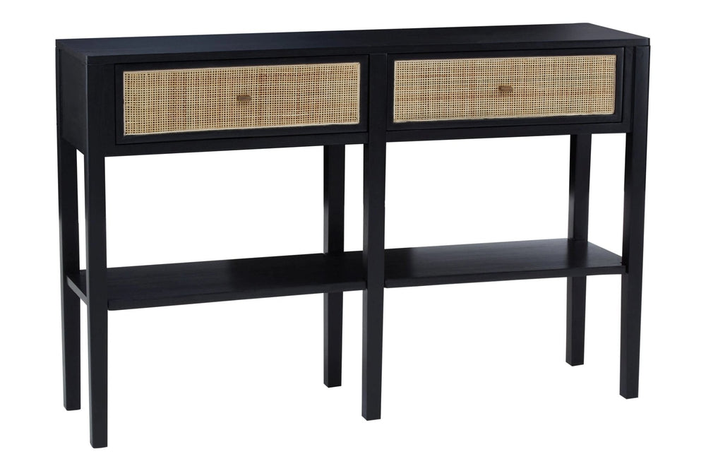 Corso Black Console Table with Rattan Drawers - XShowhome Limited - Xshowhome