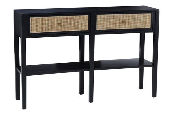 Corso Black Console Table with Rattan Drawers - XShowhome Limited - Xshowhome