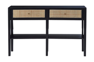 Corso Black Console Table with Rattan Drawers - XShowhome Limited - Xshowhome