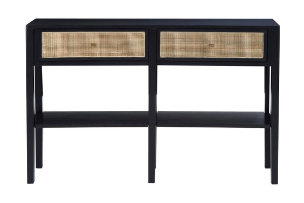 Corso Black Console Table with Rattan Drawers - XShowhome Limited - Xshowhome