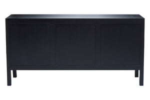 Corso Black Sideboard with 3 Rattan Doors - Canwell Interiors Limited - Xshowhome