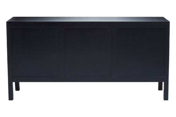 Corso Black Sideboard with 3 Rattan Doors - Canwell Interiors Limited - Xshowhome