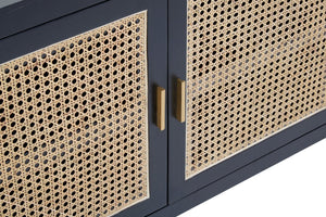 Corso Black Sideboard with 3 Rattan Doors - Canwell Interiors Limited - Xshowhome