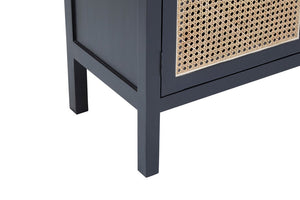 Corso Black Sideboard with 3 Rattan Doors - Canwell Interiors Limited - Xshowhome