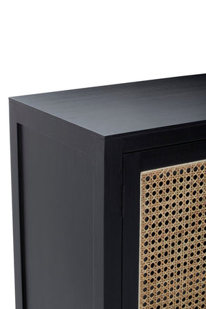 Corso Black Sideboard with Two Rattan Doors - Canwell Interiors Limited - Xshowhome